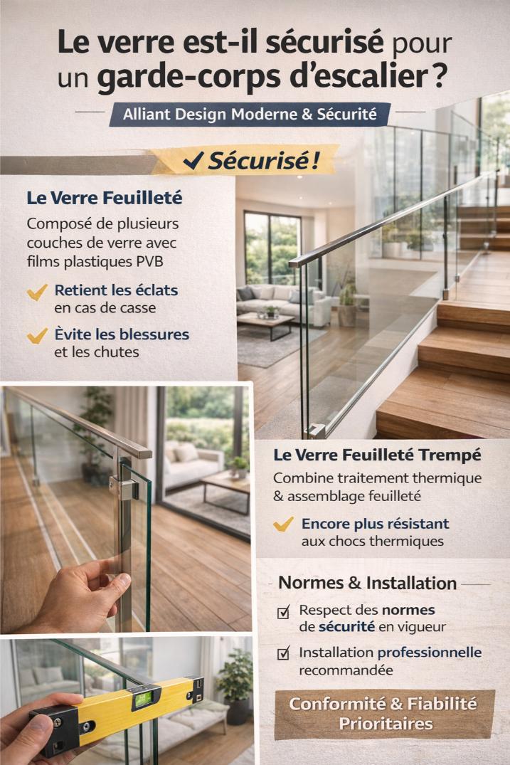 verre garde corps escalier