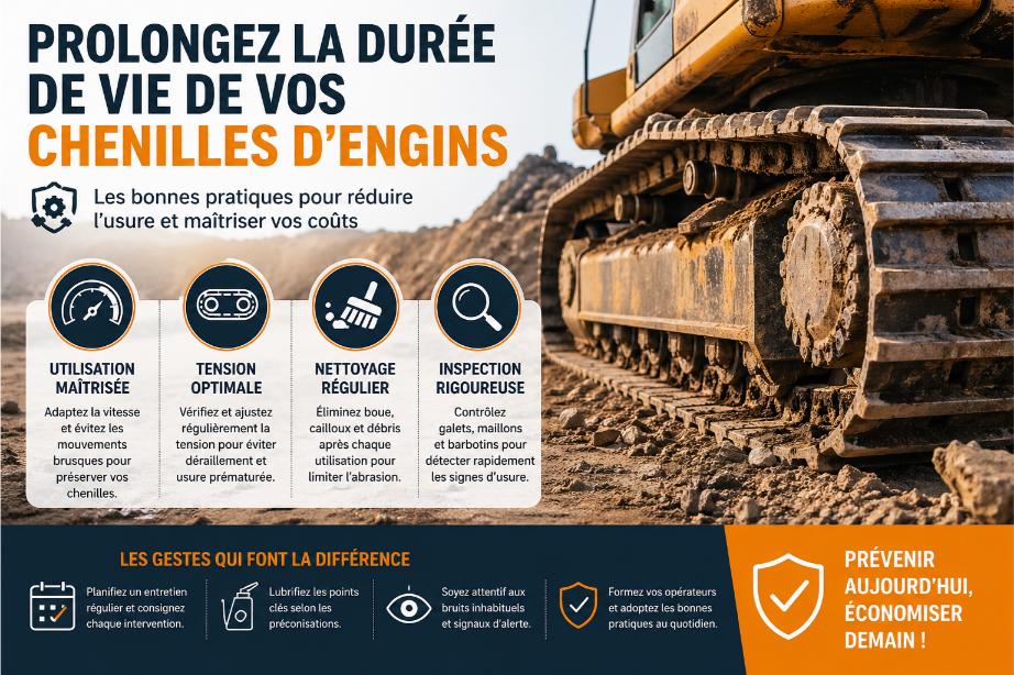 entretien chenille engin